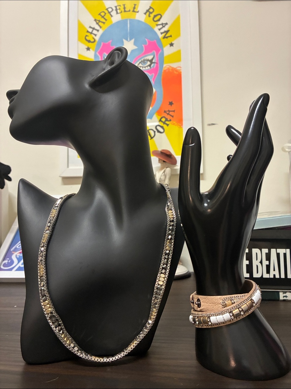 2010s Stella & Dot Multi-Tone Beaded Necklace and Bracelet Set
